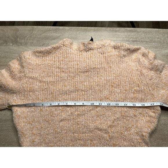 MAJE Micoly Textured Cropped Sweater In Melon Orange Size 1 or Small - Picture 8 of 9